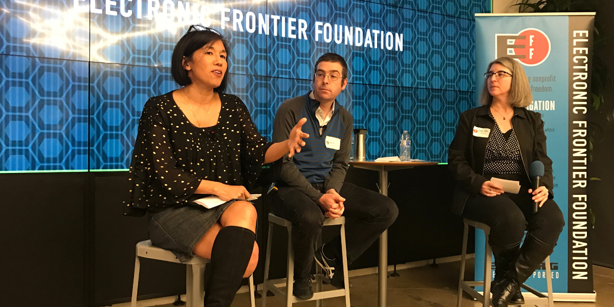 Nicole Wong talks tech and government with Alex Macgillivray and Cindy Cohn.